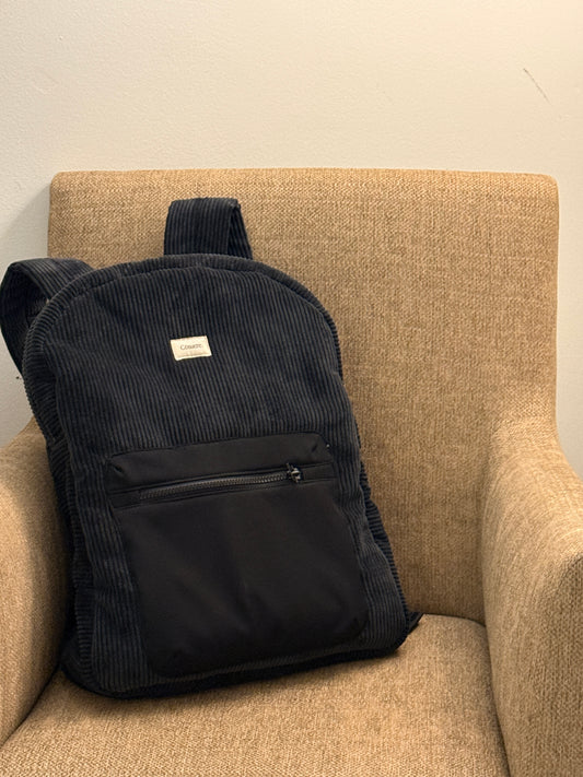 Sac à dos velours côtelé noir